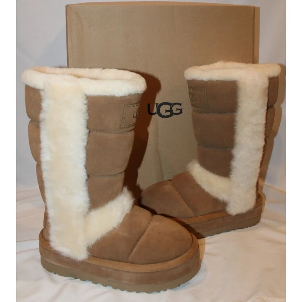 UGG CLASSIC CHILLAPEAK TALL CHESTNUT SUEDE WOMEN'S BOOTS NIB‎